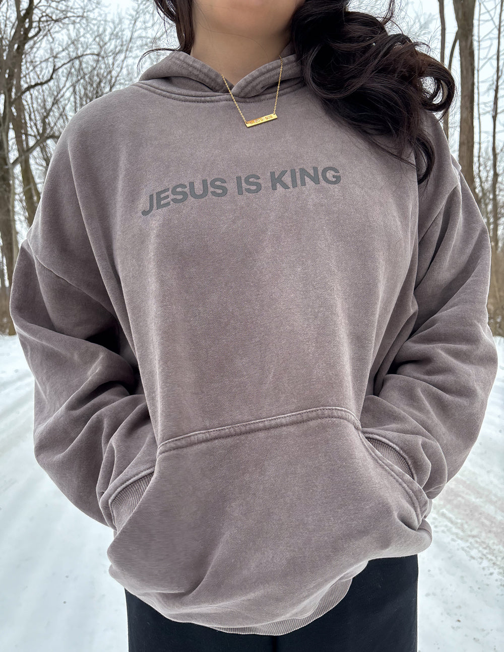 Jesus Is King Brown Unisex Hoodie