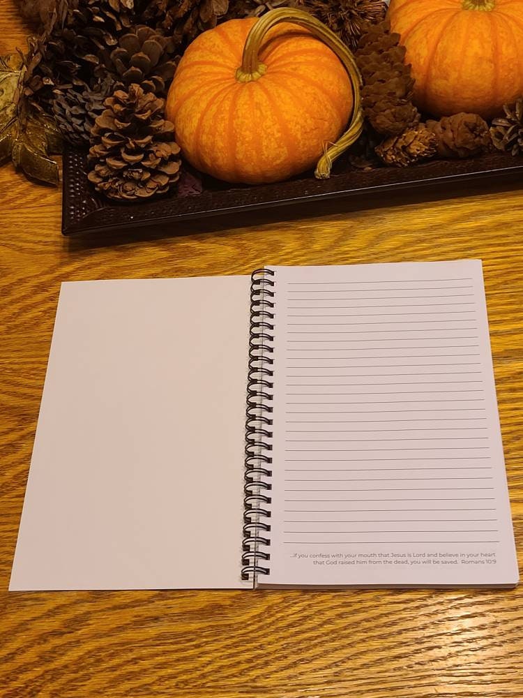 Christian Journal/Bible Verse on each page/Spiral Faith Notebook/Jesus/God/Prayer Journal/Bible Study/Sermon Notes/Scripture/ESV/Soft Cover
