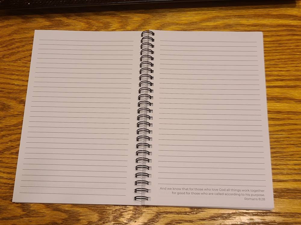 Christian Journal/Bible Verse on each page/Spiral Faith Notebook/Jesus/God/Prayer Journal/Bible Study/Sermon Notes/Scripture/ESV/Soft Cover