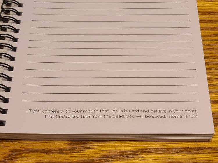 Christian Journal/Bible Verse on each page/Spiral Faith Notebook/Jesus/God/Prayer Journal/Bible Study/Sermon Notes/Scripture/ESV/Soft Cover