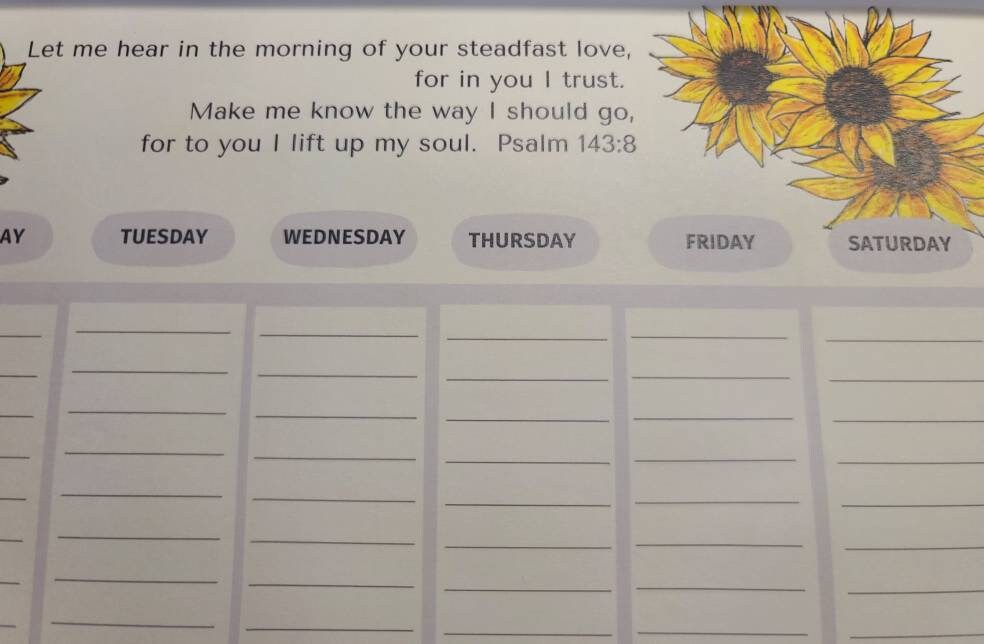 Christian Sunflower Weekly Digital  Planner  8.5 × 11 with Encouraging Bible Verses