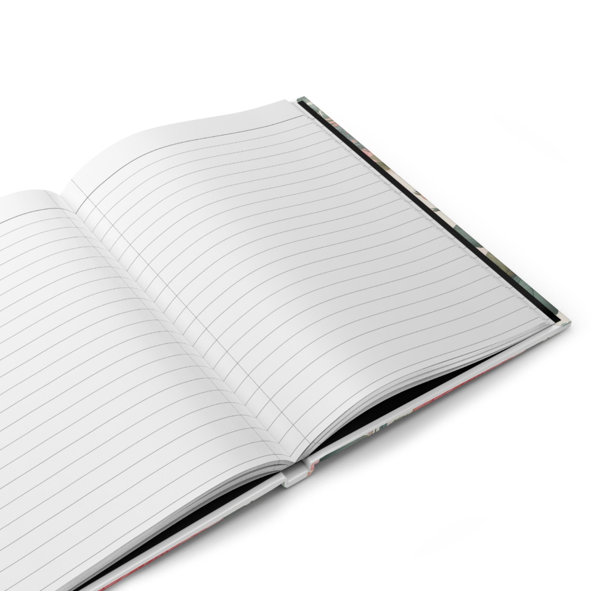 Hardcover Floral Pink Peach White Journal Matte